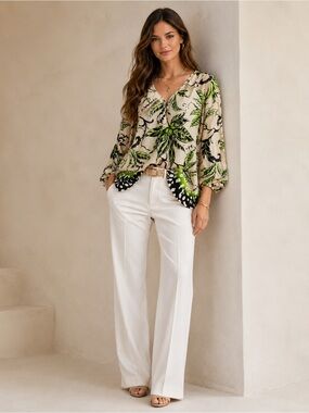 Floral and Zebra Print Blouse Chicos US Size 4 Chicos Size 0